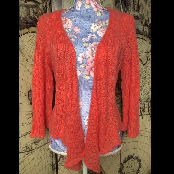 Soft Surroundings Tie Front Cardigan Soft Wool
Mohair Cable Knit Sweater Size L - Picture 2 of 5